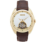 Image of Heritor Automatic Roman Semi-Skeleton Leather-Band Watches