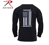 Image of Rothco Thin Blue Line Honor and Respect Long Sleeve T-Shirt - Men's