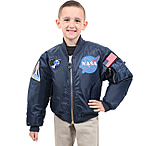 Image of Rothco NASA MA-1 Flight Jacket, Kid's, Blue, Extra Large, 7063-347