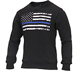 Image of Rothco Thin Blue Line Flag Crew Neck Sweatshirt - Men's