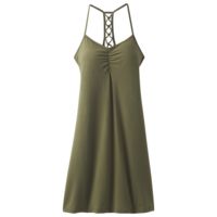 prAna Elixir Dress Women's, Cargo Green, Medium, — Womens Clothing Size:  Medium, Sleeve Length: Sleeveless, Apparel Fit: Regular, Age Group: Adults  — W31180587-CAGR-M