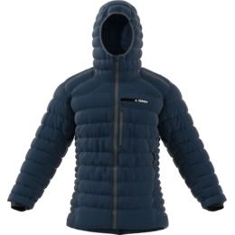 adidas mens terrex climaheat agravic down hooded jacket blue night