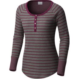 Columbia Along the Gorge Thermal Henley Long Sleeve Top - — Womens Clothing  Size: Large, Apparel Fit: Active, Color: Dark Raspberry — 1741311520-L