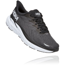 Hoka Clifton 8 Road Running Shoes - Women's, Black / — Womens Shoe Size: 10  US, Gender: Female, Age Group: Adults, Womens Shoe Width: B, Color:  Black/White — 1119394-BWHT-10B