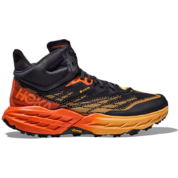 Hoka Speedgoat 5 Mid GTX Hiking Shoes- Mens, Blue Graphite / Amber Yellow,  10D, 1127918-BGAY-10D — Mens Shoe Size: 10 US, Gender: Male, Age Group