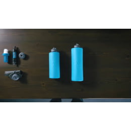 Hydrapak Flux+ 1.5L Water Bottle in Clear / HP Blue