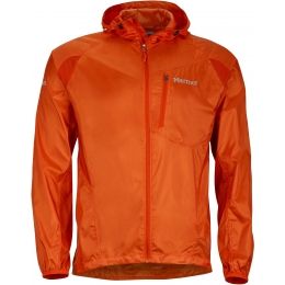 Marmot Trail Wind Hoody - Men's, Orange Haze, Large — Mens Clothing Size:  Large, Sleeve Length: Long Sleeve, Center Back Length: 28.5 in, Fit:  Regular