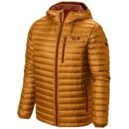 Mountain Hardwear Nitrous Hooded Down Jacket - Men's-Desert Gold-Large —  Mens Clothing Size: Large, Center Back Length: 28 in, Apparel Fit:  Standard,