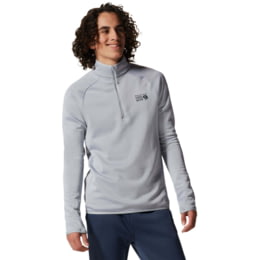 Mountain Hardwear Polartec Power Stretch 1/4 - Men's, — Mens Clothing Size:  Medium, Gender: Male, Age Group: Adults, Color: Glacial — 1993431097-M