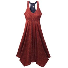 prAna Saxon Dress - Women's, Rust Floret, Large, — Womens Clothing Size:  Large, Chest/Body Size: 39 - 40 in, Apparel Fit: Standard, Age Group:  Adults — 1970651-602-L