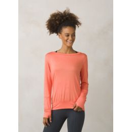 prAna Georgia Peach Synergy Top Women's Size Large Athletic Yoga