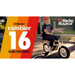 Razor Rambler 16 - Black, 36V Seated Electric Scooter, up to 15.5 MPH, up  to 11.5 Miles Range,16Air-Filled Tires, Powerful 350W Hub-Driven Motor 