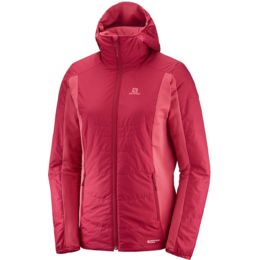 Salomon Drifter Mid Hoodie - Women's, Rio Red/Garnet — Womens Clothing Size: Apparel Fit: Active, Gender: Female, Group: Adults — LC1146000-L