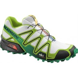 Salomon Speedcross 3 Trail Running Shoes Men's -11 US — Mens Shoe Size: 11 US, Mens Shoe Width: Medium, Color: White, White/Granny/Green, Gender: Male — slm010-11