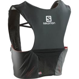 Salomon S-Lab Sense Ultra Set Run Vest-Black/White/Racing — Unisex Extra Small - Small, Age Group: Adults, Unisex, Color: Black/White/Racing Red —