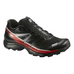 Salomon S-Lab Wings SG Trail Running Shoe - Men's-Black — Mens Shoe Size: 9.5 US, Mens Shoe Medium, Color: Black/Red/White, Male, Weight: 10.3 — 37846531