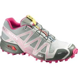 Salomon Speedcross 3 CS Trail Running Shoe - — Womens Shoe Size: 10 US, Gender: Age Group: Adults, Womens Shoe Width: Medium — slm0023-Green/Grey/Pink-10 US