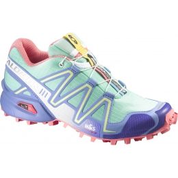 Salomon Speedcross 3 Trail Running Shoe - Women's — Womens Shoe Size: 7.5 US, Gender: Group: Adults, Womens Shoe Width: Medium — slm011-Green/Blue/Melon Bloom-7.5 US