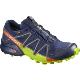 Salomon Speedcross 4 GTX Trail Running Shoe - Men's, — Mens Shoe Size: 11,  Mens Shoe Width: Medium, Color: Medieval Blue/Acid Lime/Graphite —  L40093800-11