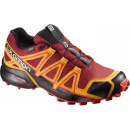 Salomon Speedcross 4 GTX Trail Running Shoe - Men's-Red — Mens Shoe Size:  10, Mens Shoe Width: Medium, Color: Black/Racing Red/Red Dahlia —  L39845600-10