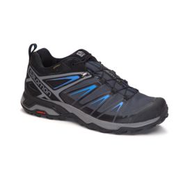  Salomon X Ultra 3 MID Gore-TEX Hiking Boots for Men, Castor  Gray/Black/Green Sulphur, 9