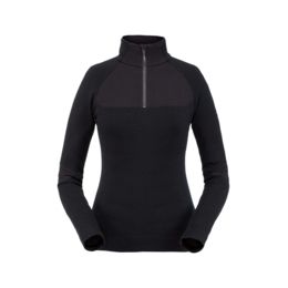 Spyder Posh Zip T-Neck Top - Women's, Black, Large, — Womens Clothing Size:  Large, Sleeve Length: Long Sleeve, Age Group: Adults, Apparel Fit: Athletic,  Fitted — 194080001L
