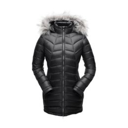 Spyder Syrround Faux Fur Down Jacket - Women's, — Womens Clothing Size:  Medium, Apparel Fit: Regular, Gender: Female, Age Group: Adults, Color:  Black/Black — 182391001333P