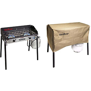 Camp Chef Mountain Series Rainier 2x Two-Burner Cooking System w/ Griddle &  Carry Bag