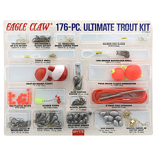 Eagle Claw Ultimate Trout Kit, Hooks, Beads, Stops Swivels, Split