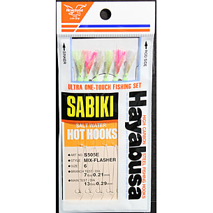 Hayabusa Mixed Flasher Sabiki Hot Hooks Bait Rigs - Model S-506E-12
