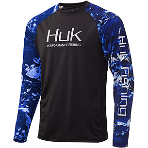 HUK Men's Mossy Oak Pursuit Crew Neck Long Sleeve T-Shirt