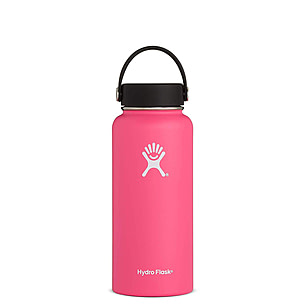Hydro Flask Wide Mouth Stainless Steel Water Bottle 32 oz Straw Lid White  READ 810497024591
