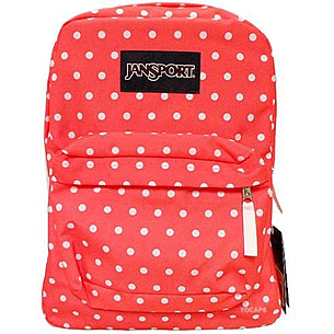 Jansport pink cheap polka dot backpack