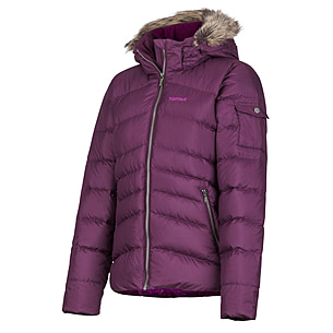 Marmot women's size medium Ithaca high quality hooded down puffer vest purple