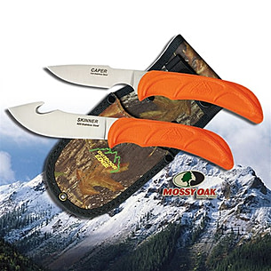 Outdoor Edge JaegerPair Skinner & Gutting Hunting Knife Combo w/ Belt  Sheath