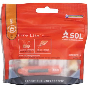SOL Survive Outdoors Longer® Fire Lite™ Kit Waterproof Tinder and Sparker