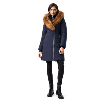 Mackage Trish Mid-Length Down Coat w/ Natural Fur Collar- Womens