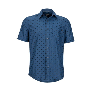 53000 Medium, Mosaic Blue Marmot Notus Short Sleeve Shirt for Men