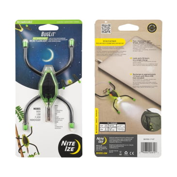 NiteIze BugLit LED Micro Flashlight BGT02-07-1701 Black//Lime NEW