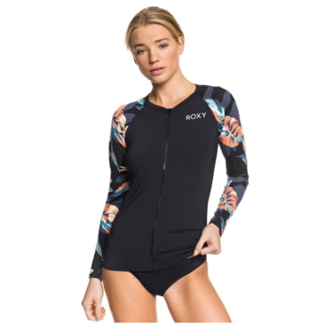 roxy women's stripe long sleeve rash guard
