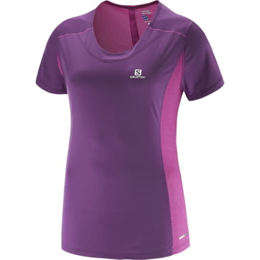 Coral  PN Salomon Women's Agile SS Tee W Short Sleeved Running Top LC1159300
