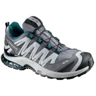 Salomon XA Pro 3D 2GTX Trail Running Shoe - Women's -10 US-Dk Cloud/Light Onix/Bay Blue Trailrunning Shoes CampSaver.com