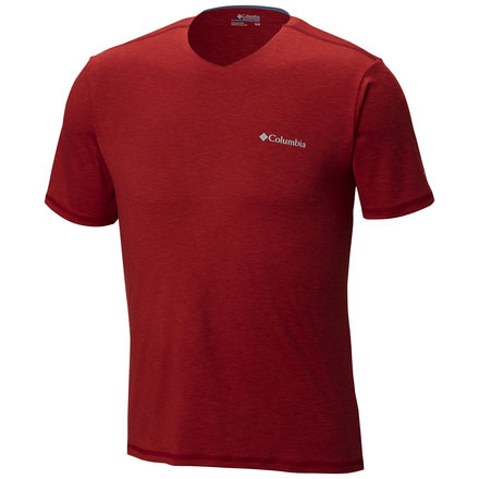 Columbia Tech Trail V-Neck Shirt - Mens, Red Element, L, 1738991611L