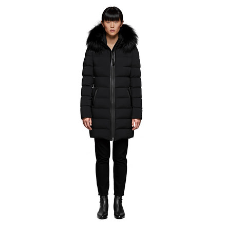 Mackage Calla Lightweight Down Coat With Fur Trimmed Hood - Womens ...