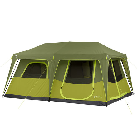Outdoor Products 10 Person Instant Cabin Tent w/ Extended Eave, Green/Olive Green, 50030