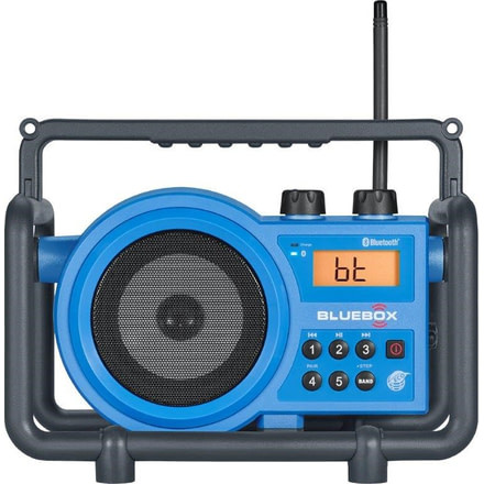 Sangean AM/FM/Bluetooth/Aux-in Ultra Rugged Rechargable Digital Tuning Radio, Blue, Small, BB-100