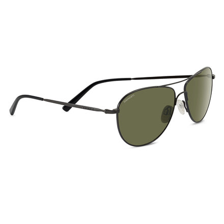 Serengeti Alghero Sunglasses, Shiny Dark Gunmetal Frame, Polarized 555nm Lens, 8313