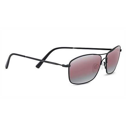 Serengeti Corleone Sunglasses,Satin Black Frame,Polarized Sedona Bi Mirror Square Lens 8417