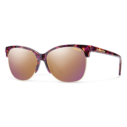 Smith Optics Rebel Sunglasses, Flecked Mulberry Tortoise Frame, Rose Gold Mirror Lens, BLPCRGMFMT