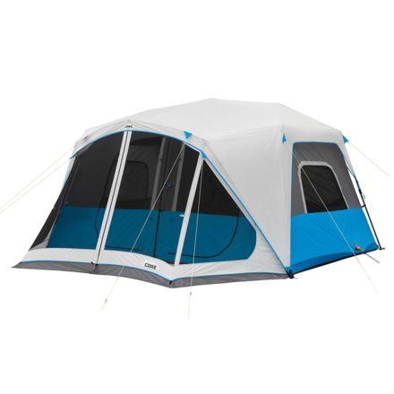 Core Equipment Lighted 10 Person Instant Cabin Tent W Screen Room